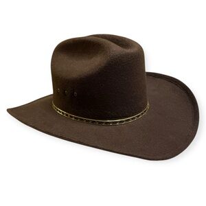 Western Express Brown Felt Cowboy Hat Band Size 7 1/4 Western Style‎